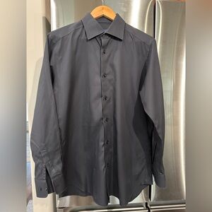 David Donahue Charcoal Trim Shirt